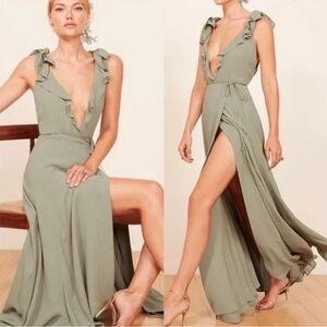 Reformation Peppermint Dress in seafoam green